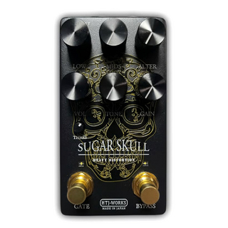 HTJ-WORKS SUGAR SKULL HEAVY DISTORTION GOLD LINE SKULL【即納可能】