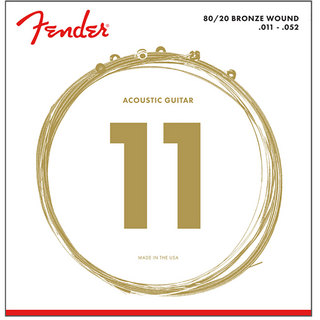 Fender フェンダー 80/20 Bronze Acoustic Strings Ball End 70CL 011-052 Gauges アコギ弦×6セット