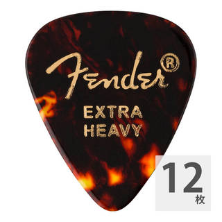 Fender フェンダー 351 Shape Tortoise Shell(べっ甲柄) Extra Heavy ギターピック 12枚入り