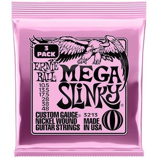 ERNIE BALL Mega Slinky Nickel Wound Electric Guitar Strings 3 Pack #3213