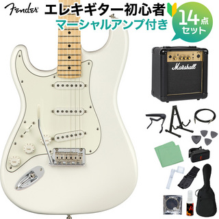 Fender Player Stratocaster Left-Handed Polar White 初心者14点セット マーシャルアンプ付