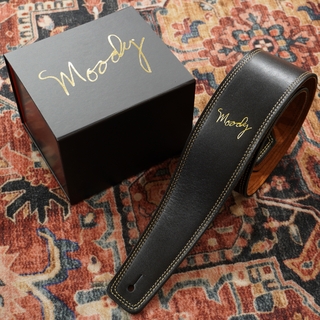 moody 2.5" Suade Backed Guitar Strap - Black/Tobacco Standard