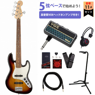 Fender Player Jazz Bass V Pau Ferro 3TS 5弦ベース VOXヘッドホンアンプ付属エレキベース初心者セット【WEBSHOP