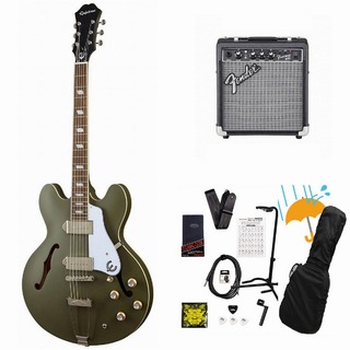 Epiphone Casino Worn WOD (Worn Olive Drab) エレキギター カジノ Fender 10Wアンプ付属エレキギター初心者セットR