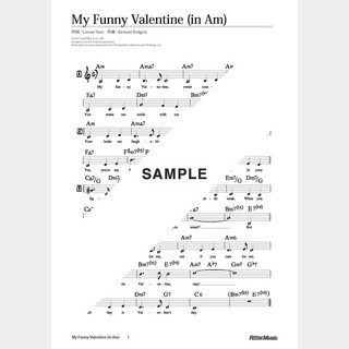 楽譜 My Funny Valentine（in Am）