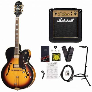 Epiphone Broadway Vintage Sunburst エピフォン ブロードウェイ MarshallMG10アンプ付属エレキギター初心者セット【