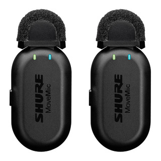 Shure MoveMic Two クリップオン ワイヤレスマイクロホン 2本入り 充電ケース付き