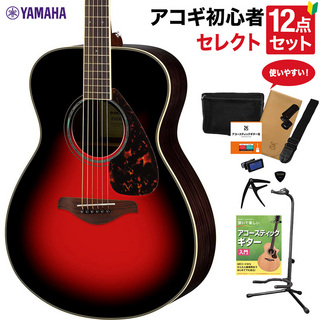 YAMAHAFS830 DSR アコースティックギター 教本付きセレクト12点セット 初心者セット ローズウッド