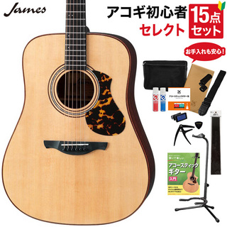 James J-900/L NAT アコースティックギター 教本・お手入れ用品付き初心者セット