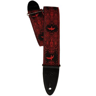 Paul Reed Smith(PRS) PRS 2inch Guitar Strap Custom Jacquard Birds Fleur (Red)