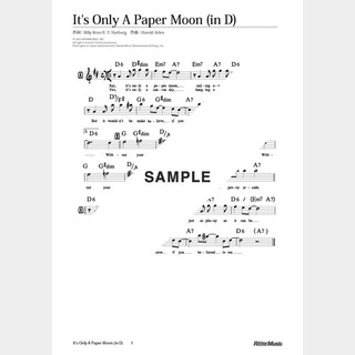 楽譜It’s Only A Paper Moon（in D）