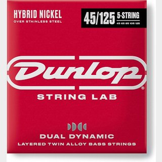 Jim Dunlop DBHYN45125 5ST Dual Dynamic Layered Twin Alloy Hybrid Wound Nickel Bass Strings：DBHYN エレキ 5弦 ベ