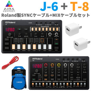 RolandAIRA Compact J-6 + T-8 USB電源アダプター + 接続ケーブル セット