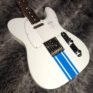 Fender 2023 Collection Made in Japan Traditional 60s Telecaster Olympic White with Blue Competition Stripe
