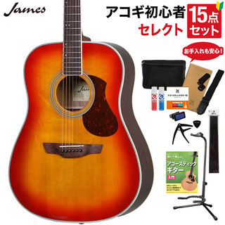 JamesJ-300D CAO アコースティックギター 教本・お手入れ用品付きセレクト15点セット 初心者セット