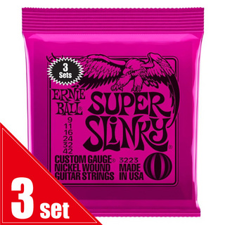 ERNIE BALL #3223 SUPER SLiNKY 09-42 3SET PACK エレキギター弦【池袋店】
