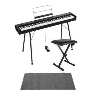 KORG コルグ D1 DIGITAL PIANO 電子ピアノ 純正スタンド/X型キーボードベンチ/ピアノマット(グレイ)付きセット