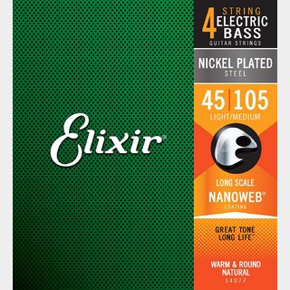 Elixir NANOWEB NICKEL PLATED LIGHT/MEDIUM LONG SCALE  #14077【45-105/エレキベース弦】