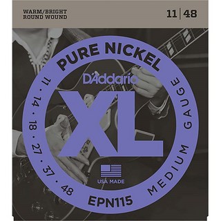 D'Addario XL Pure Nickel Round Wound EPN115 (Blues， Jazz Rock/11-48)