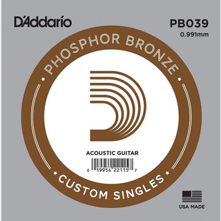 D'Addario PB039 アコースティックギター弦 Phosphor Bronze Round 039 【バラ弦1本】