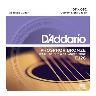 D'Addario ダダリオ EJ26/Phosphor Bronze/Custom Light アコースティックギター弦×3セット