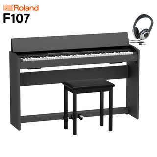 Roland F107 BK 電子ピアノ 88鍵盤 ヘッドホンセット 【配送設置無料・代引不可】