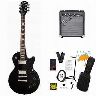 EpiphoneInspired by Gibson Les Paul Studio Ebony エレキギター レスポール スタジオ Fender 10Wアンプ付属エレキ