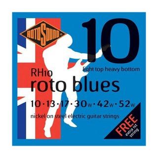 ROTOSOUNDRH10 Roto Blues NICKEL LIGHT TOP HEAVY BOTTOM 10-52 エレキギター弦×6セット