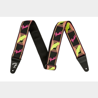 FenderNEON MONOGRAMMED STRAP Pink and Yellow【ギターストラップ】