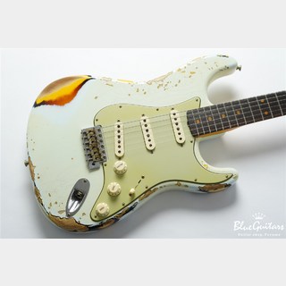 Fender Custom Shop 1961 Stratocaster Heavy Relic - Super Faded Aged Sonic Blue over 3-Tone Sunburst