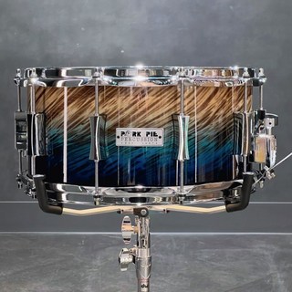 PORK PIE USA Custom Birch 6ply Snare Drum [14×7 / Streak Paint with Blue Fade Dip High Gloss Lacquer]【店...
