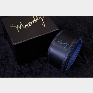 moody straps Leather/Leather 2.5" Standard Black/Blue