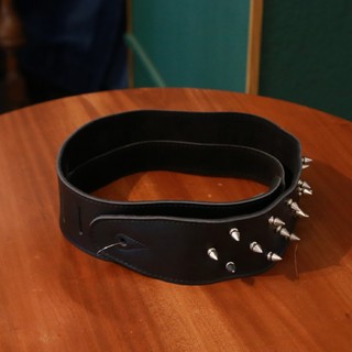 RENEGADE Leather Three Rows of Chrome Studs