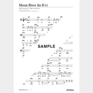 楽譜 Moon River（in B♭）