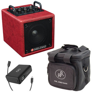 Phil Jones Bass NANOBASS X4C Red 小型ベースアンプ コンボ メーカー推奨USBモバイルバッテリー＆純正バッグセット