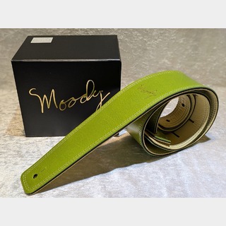 moody MOODY STRAP 2.5" LEATHER BACKED GUITAR STRAP - Kiwi/Cream