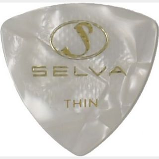 Selva Rubber Grip Pick オニギリ Thin(0.50mm) Pearloid 材質：セルロース 色：パーロイド （ラバー滑り止め付）