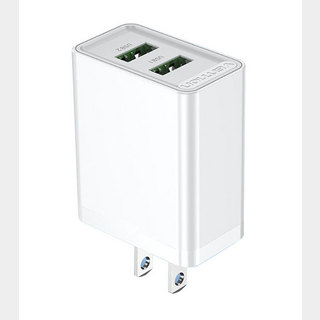 VENTIONTwo-Port USB(A+A) Wall Charger (18W/18W) JP-Plug White