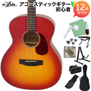 ARIA Aria-101 MTCS アコースティックギター初心者セット12点セット マットチェリーサンバースト 艶消し塗装