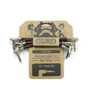 ORANGE CRUSH Patch Cable×3 6inch/15cm 1/4" Angled CA038 パッチケーブル