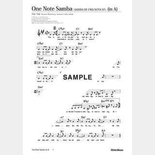 楽譜One Note Samba <SAMBA DE UMA NOTA SO>（移調バージョン in …