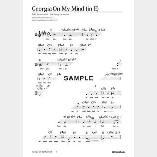 楽譜Georgia On My Mind（移調バージョン in E）