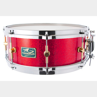 canopus The Maple 5.5x14 Snare Drum Red Spkl