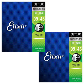 Elixir エリクサー 19027 2Pack Optiweb Custom Light 09-46 エレキギター弦 2セットパック