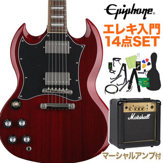 Epiphone SG Standard Left Handed Lefty Heritage Cherry エレキギター 初心者14点セット マーシャルアンプ付き