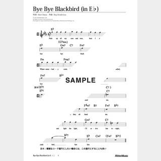 楽譜Bye Bye Blackbird（in E♭）
