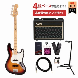 Fender Made in Japan Hybrid II Jazz Bass Maple Fingerboard 3-Color Sunburst フェンダーVOXアンプ付属エレキベ