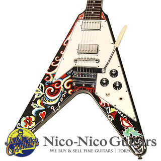 Gibson Custom Shop2006 Inspired By Series Jimi Hendrix Psychedelic Flying V (Ebony Black/Paint) 