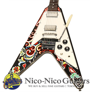 Gibson Custom Shop 2006 Inspired By Series Jimi Hendrix Psychedelic Flying V (Ebony Black/Paint) 