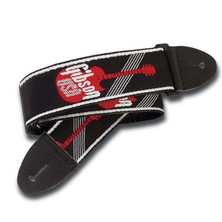 Gibsonギブソン ASGG-600 2" Woven Strap with Gibson Logo-Red ギターストラップ